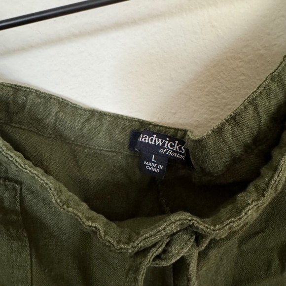 Chadwicks Pants Women's LG Green Pull On Linen Blend Vacation Resort Lightweight - Picture 3 of 5